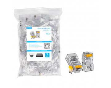RJ45-3U-6 EVO Коннектор UTP 3U (100 штук в упаковке)