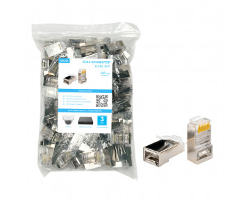 RJ45-3UF EVO Коннектор FTP 3U (100 штук в упаковке)